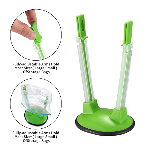 2 Pcs Baggy Rack, Freezer Bag Holder Stand, Adjustable Food Storage Holders, Plastic Food Prep Bag/Zip Lock Bag Holder Stand, for Meal Prep Bag, Kitchen Gadget - view 3