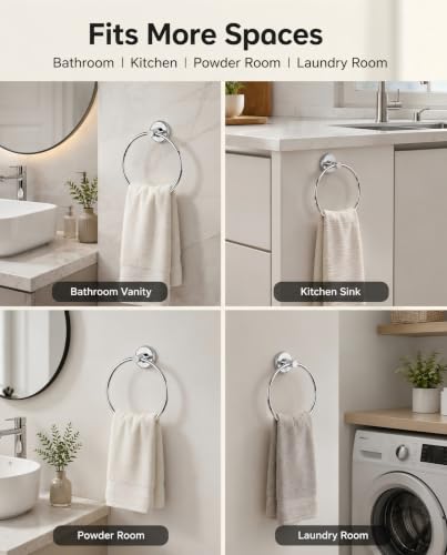 Towel Ring, Chrome Polished Hand Towel Holder for Bathroom, 1 Pack - view 7
