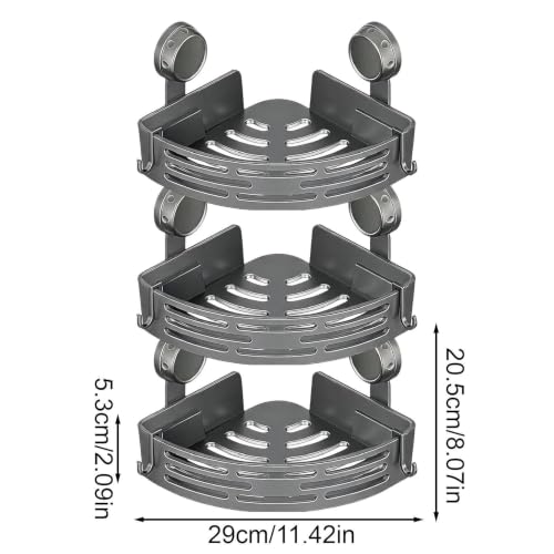 Shower Caddy - 3 Tier Suction Corner Storage Organizer - view 7