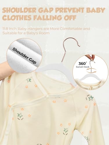 11.8" Premium Baby Velvet Hangers for Closet, 50 Pack, White - view 4