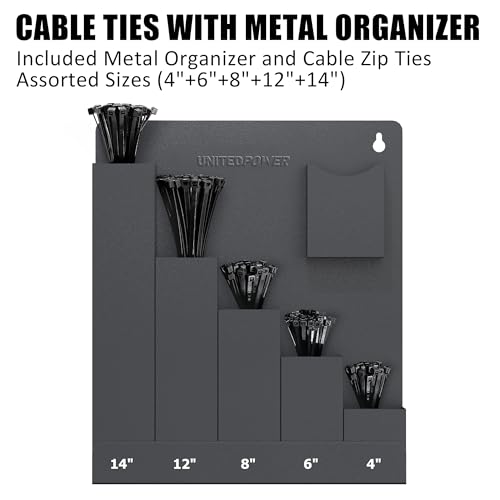 Cable Tie Holder, Wall Mount Storage Rack Organizer for Workshop, Shed, Garage, Home, Fit Various Lengths Zip Tie - view 2