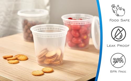 24 OZ Plastic Deli Containers With Lids, 50 Pack - view 2