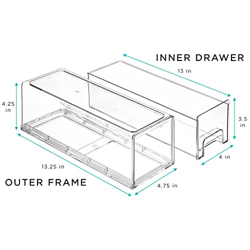 Clear Storage Drawers for Refrigerator & Pantry (Small Wide, 2 Pack) - view 4