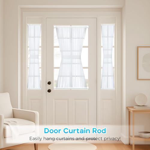 Tension Curtain Rod 12-20inches Small Tension Rods White Adjustable Spring Tension Curtain Rods 6 Pack Mini Curtain Rod Short for Cupboard Closet Rod Kitchen Drawers No Drill Cupboard Cabinets - view 6