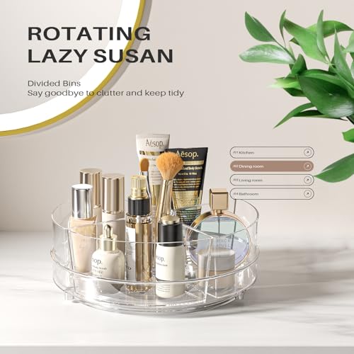 2 Pack Lazy Susan Organizer, 9 inch Rotating Storage Organizer with Bins - view 5