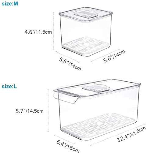 Produce Saver Containers for Refrigerator - Stackable Kitchen Organizer Keeper Bin, with Removable Drain Tray, Set of 6 - view 6
