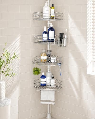 Rustproof Corner Shower Caddy Tension Pole for Bathroom Storage