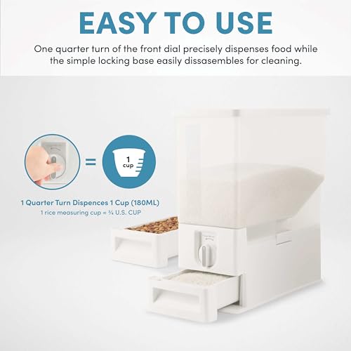 XL 33-Pound Rice Dispenser and Countertop Beans or Grain Storage Bin with Automatic Measuring Funnel (ARD-133) - view 2
