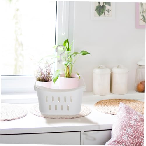 White Hanging Plastic Shower Basket Storage Bin with Hook, for Bathroom - view 7