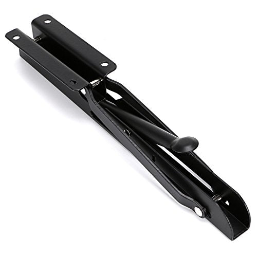 Sturdy Folding Shelf Brackets - Heavy Duty Metal Triangle Table Bench Folding Shelf Bracket 10 Inch, 2 Pcs Folding Shelf Hinge Wall Mounted, Max Load 132lb (Black) - view 5