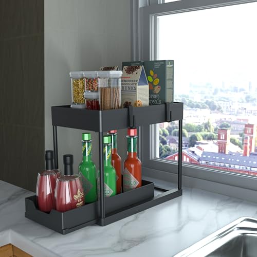 Under Sink Organizer, 2‑Tier Pull‑Out Cabinet Storage for Bathroom Kitchen - view 4