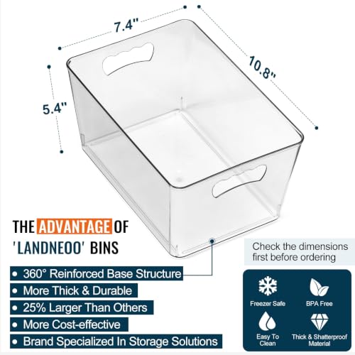 12 Pack LARGE Multi-Use Clear Storage Bins, Pantry Kitchen Organizer Bins - view 2