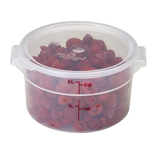 Cambro 2 Qt Round Storage Container With Lid Translucent And Measuring Cup/Container Kit/Kitchen Organization Set - view 5