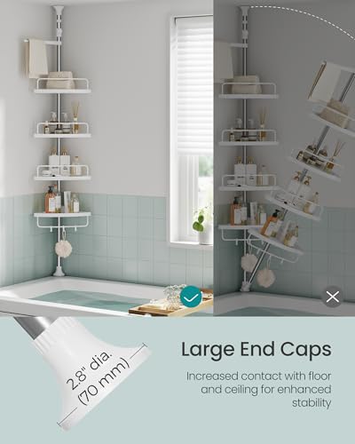 4-Tier Corner Shower Caddy Tension Pole for Bathroom - view 4