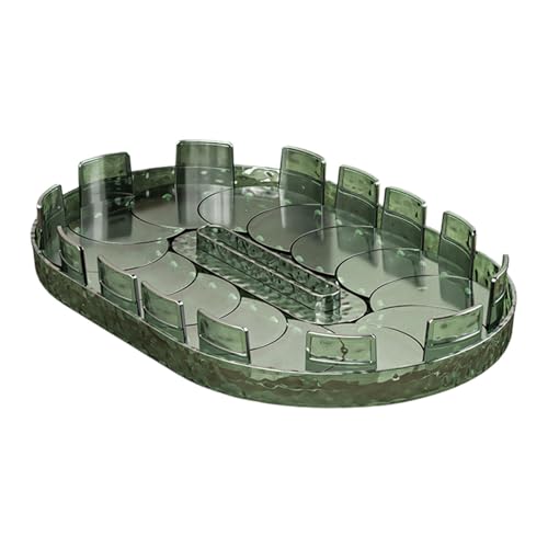 Turntable Organizer Rotating Storage Tray PET Material Anti-Slip Organizer Rotatable for Kitchen Refrigerator Pantry Beverage Storage, Green