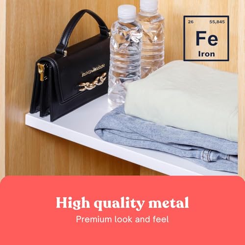 Tension Rod Shelving (17"-26.5" x 10") Expandable Closet Tension Shelf Storage Rack - No Drill Cabinet Tension Rod Shelf for Closet No-Slip - view 5