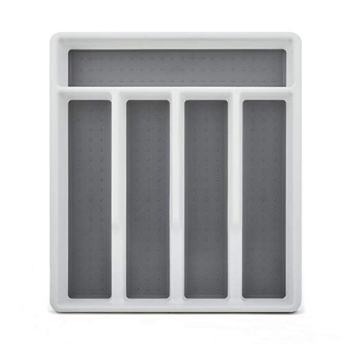 Silverware Tray, Multi-Purpose Organizer with Soft Grip Lining