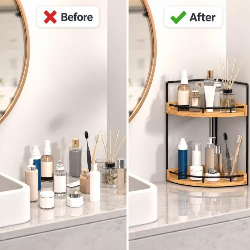 Corner Bathroom Counter Organizer,Vanity Countertop Storage Shelf - view 6