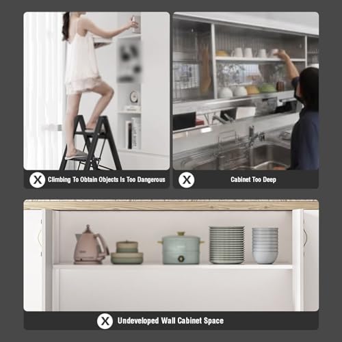 Cabinet Pull Down 2 Tier Pull Out Cabinet Organizer Pull-Down Shelves Blind Pull-Out Cutlery and Spice Rack System for Kitchen Bathroom Cabinets Load Bearing 20Kg,One Color,564x280x520mm - view 7