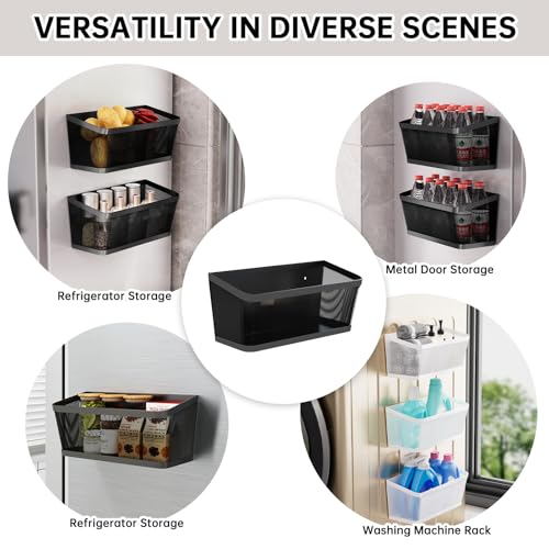 2Pcs Magnetic Spice Rack for Refrigerator, Black Magnetic Shelves - view 4
