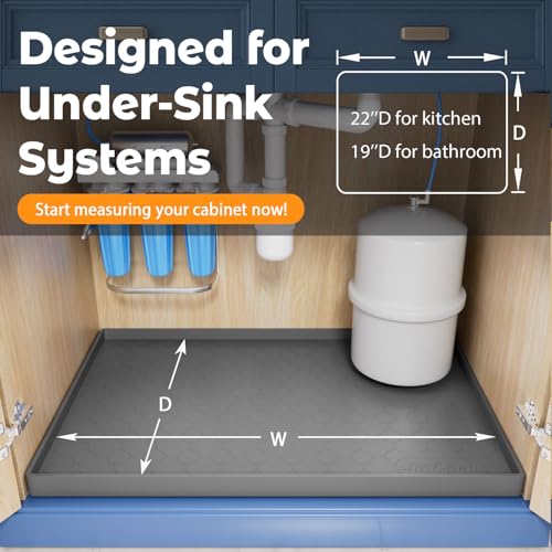 Under Sink Mat 34" x 22" Waterproof Silicone Cabinet Kitchen Liner - view 6