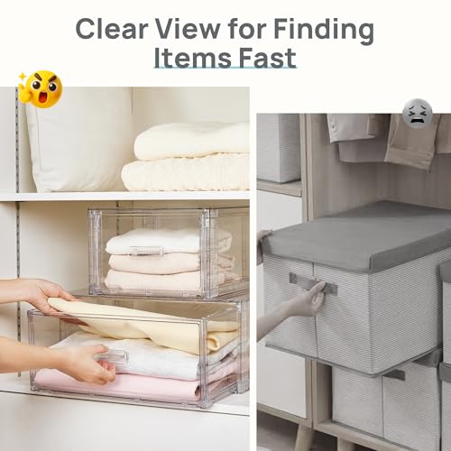 8 Pack Large & Medium Stackable Storage Drawers Set - view 5