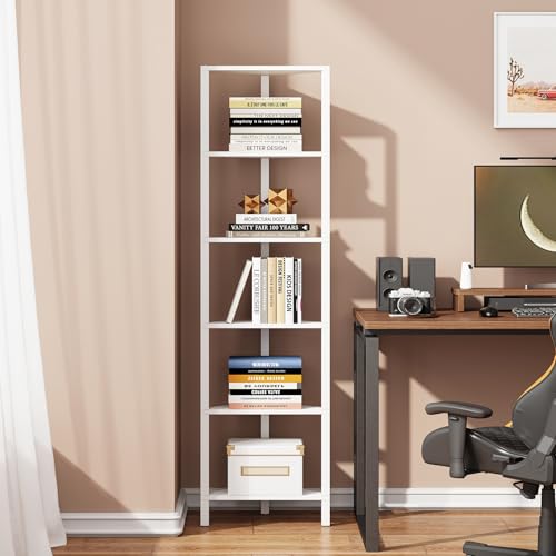 6-Tier Corner Bookshelf, Corner Shelf for Small Space