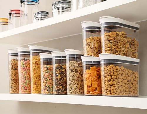 Cereal Container Storage Airtight Holds 32 oz Family Size Breakfast Box with Flip Top Lid, Stackable Acrylic Dry Food Dispenser, Protein Granola Oats Grains, Crunch Keeper (Large 4.1Qt - 2pk) - view 7
