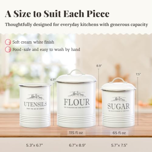 Kitchen Canisters for Countertop, 3-Piece Set with Utensil Holder - view 4
