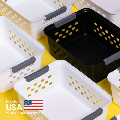Small Storage Organizer Baskets, 8 Pack for Home Storage, Black - view 3