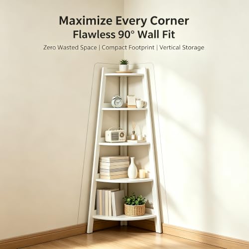 5-Tier Corner Ladder Shelf Storage Rack, Space-Saving Vertical - view 4