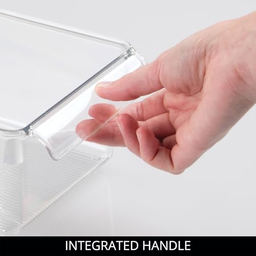 Fridge Storage Bin with Handle, Set of 4, Clear - view 4
