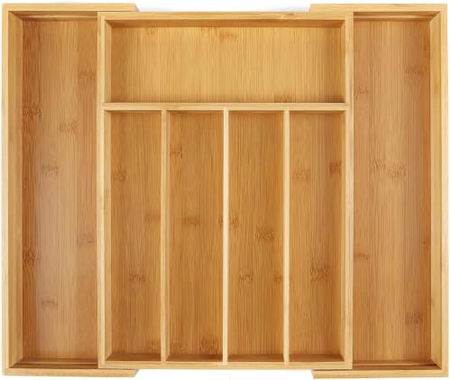 Bamboo Cutlery Silverware Tray, Small Utensils Drawer Organizer