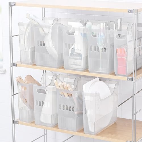 6 Pcs Plastic Freezer Organizer Bins, Clear Refrigerator Baskets - view 6