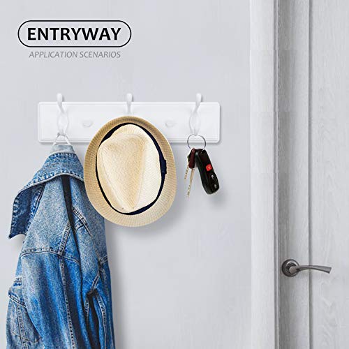 Heavy Duty Wooden Coat Rack, Wall-Mounted Organizer,14 Inch, White - view 6