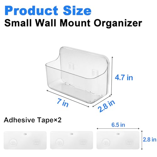 Wall Mount Organizer, 2Pc Small Adhesive Cabinet Door Organizer - view 3
