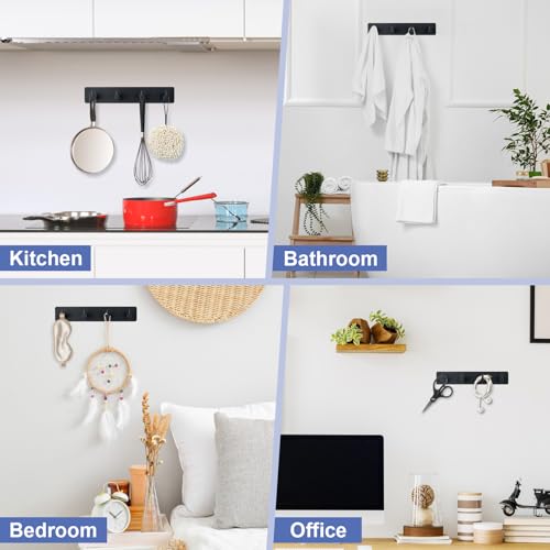 Key Holder with 4 Hooks,Adhesive Key Hanger Organizer for Wall Mount - view 4