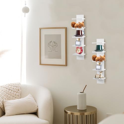 2 Pack 5 Tier Wall Shelf Unit - 31“ Lack Floating Shelf, Compact Display Floating Shelf, Vertical Column Wall Decor Mount Floating Storage Organizer Tall Tower Shelf for Bedrooms, Living Rooms - view 7