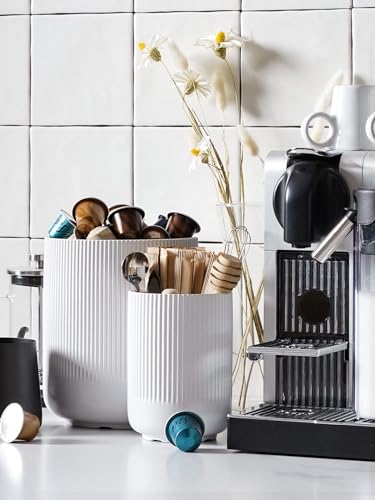 Ceramic Kitchen Utensil Holder for Counter, 7.3/5.4", White - view 4