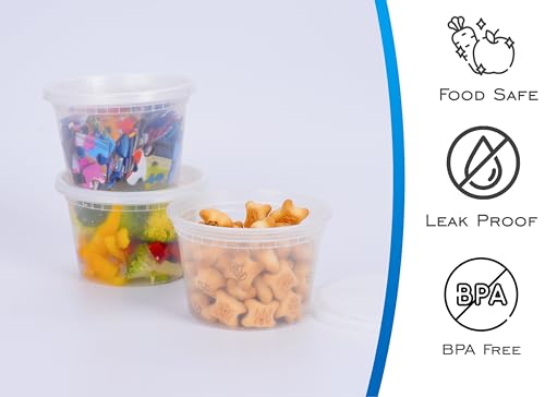 [16 OZ, 50 Sets and 32 OZ, 40 Sets Plastic Deli Food Storage Containers with Airtight Lids Bundle - view 2