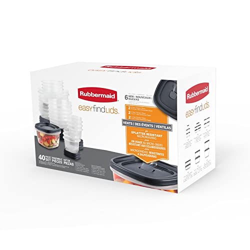 Easy Find Lids Food Storage Containers, Black, 20 Set (2093273)