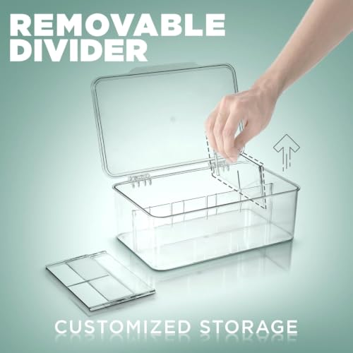 Tea Bag Organizer with Lids, Stackable Tea Box, 3 Pack, Clear - view 5