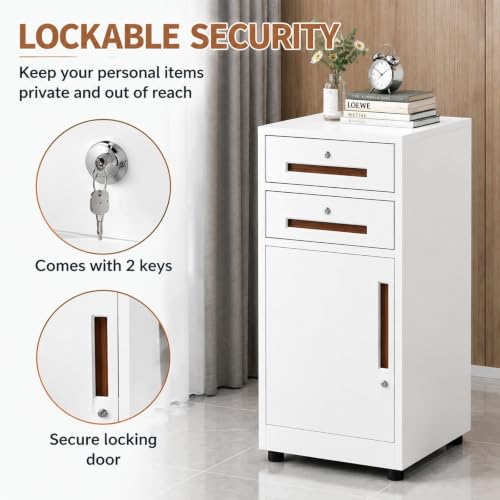 Modern Lockable Office File Cabinet, Metal Steel Storage Solution for Home & Office, Secure Filing System with Adjustable Shelves, Stylish & Durable Design - view 3