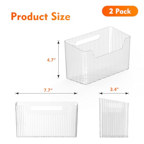 2 Pack Adhesive Storage Cabinet Door Caddy Organizer,Stackable Clear Plastic Storage Organizer Adhesive Hanging Bin for Bathroom, Kitchen,Pantry - view 2