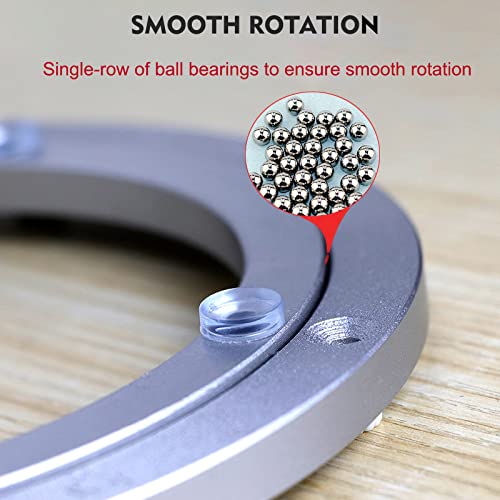 Aluminium Alloy Turntable Bearing, Heavy Duty Swivel Turntable Lazy Susan Rotating Bearing Turntable Round Dining Table Smooth Swivel Plate Hardware, 4" - view 5