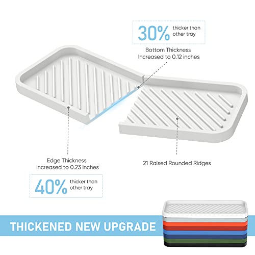 Kitchen Silicone Sink Organizer Tray, Sponge Holder for Sink Caddy（White） - view 2