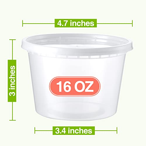 16 oz Deli Containers with Lids 60 Set Airtight To Go Containers - view 2