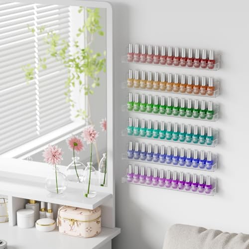 Nail Polish Organizer Wall Mounted, Nail Polish Shelves, 15" 6 Pack - view 5