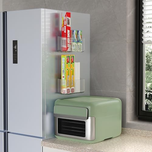 4 Pack Over Cabinet Organizer Storage Lid Organizer Caddy Space Saver No Drilling Adhesive Hook Over Door Organizer, Transparent - view 6