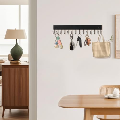 2-Pack Key Holder Wall Mount, 14.6" Key Rack with 28 Rotating Metal Hooks - view 2
